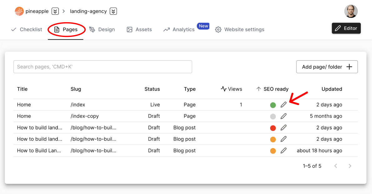 seo dashboard_traffic_lights