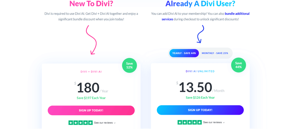 Divi AI_pricing