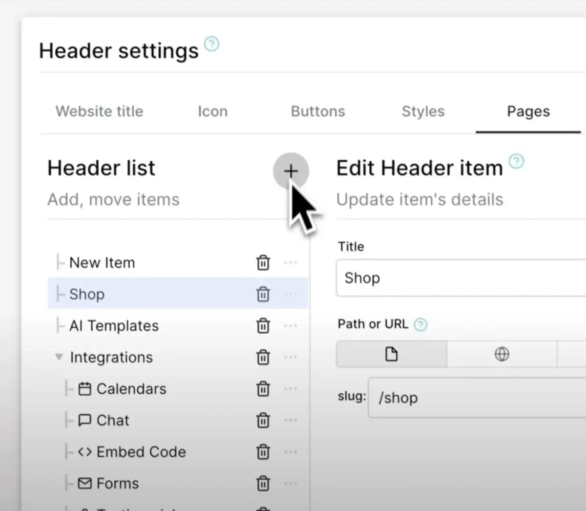 page list_settings